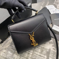 Saint Laurent CASSANDRA Mini Top Handle Bag in Grained Leather 602716 Black 2020