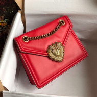 Dolce&Gabbana Small Devotion Smooth Leather Shoulder Bag Red 2020
