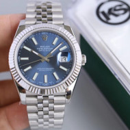 Rolex Datejust Watch 41mm Silver/Blue 04