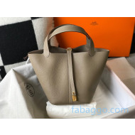 Hermes Picotin Lock Bag 22cm in Togo Calfskin Grey Dove/Gold 2020