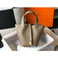 Hermes Picotin Lock Bag 18cm in Togo Calfskin Grey Dove/Gold 2020