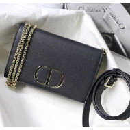 Dior 30 Montaigne Grainy Calfskin 2-in-1 Pouch Black 2020