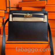 Hermes Kelly Danse Backpack in Evercolor Leather Black/Gold 2020