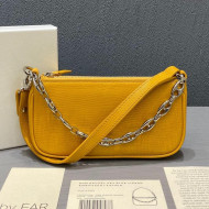 By Far Mini Rachel Yellow Lizard Embossed Leather Bag 2020