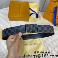 Louis Vuitton Belt 4cm with Framed LV Buckle Damier Graphite Canvas/Black 2021 09