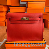 Hermes Kelly Danse Backpack in Evercolor Leather Red/Gold 2020