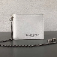 Balen...ga  Explorer Square Wallet with Chain White 2018