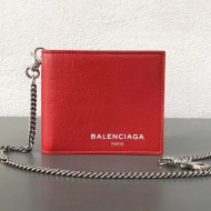 Balen...ga  Explorer Square Wallet with Chain Red 2018