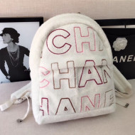 Chanel Shearling Lambskin Backpack AS1025 White 2019