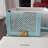 Chanel Boy Waist Bag AS0093 Blue 2019