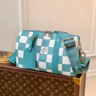 Louis Vuitton Men's City Keepall Bag in Damier Leather Teal N50076 Green 2021