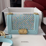 Chanel Small Boy Chanel Handbag A67085 Blue 2019