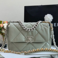 Chanel 19 Lambskin Small 26cm Flap Bag AS1160 Light Gray 2021  