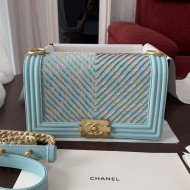 Chanel Boy Chanel Handbag A67086 Blue 2019
