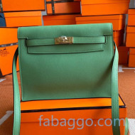 Hermes Kelly Danse Backpack in Evercolor Leather Green/Gold 2020