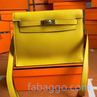 Hermes Kelly Danse Backpack in Evercolor Leather Yellow/Gold 2020