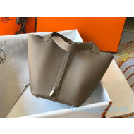 Hermes Picotin Lock Bag 22cm in Togo Calfskin Grey Dove/Silver 2020