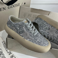 Golden Goose GGDB Space-Star Sneakers in Silver Glitter 2022 01