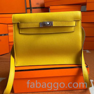 Hermes Kelly Danse Backpack in Evercolor Leather Yellow/Silver 2020