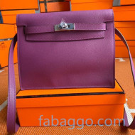 Hermes Kelly Danse Backpack in Evercolor Leather Purple/ Silver 2020