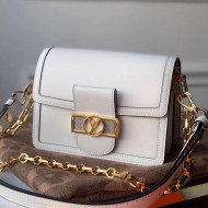 Louis Vuitton Dauphine Mini Smooth Leather Shoulder Bag M55836 White 2020