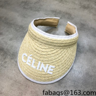 Celine Beige Straw Visor Hat White 2021