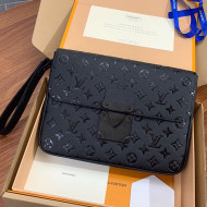 Louis Vuitton S Lock A4 Pouch Monogram Taurillon Leather M80582 All Black 2021