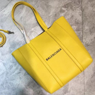 Balenciaga Calfskin Everyday XS Logo Shopping Tote Yellow 2019