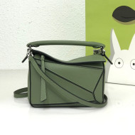 Loewe Puzzle Mini Bag in Smooth Calfskin Avocado Green 2022 10173