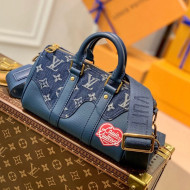 Louis Vuitton Keepall XS Bag in Monogram Denim and Leather M90689 Blue 2021