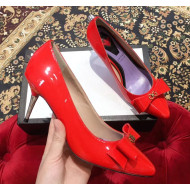 Gucci Patent Leather Heel 8CM Pump with Bow Red 2019