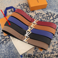 Louis Vuitton Grianed Leather Belt 4cm with Patchwork LV Buckle Black 2021 39