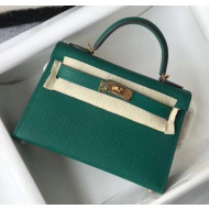 Hermes Mini Kelly II Handbag in Original Epsom Leather Green (Gold Hardware)