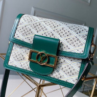 Louis Vuitton LV Lock Quilted Monogram Fabric Mini Dauphine Shoulder Bag Green M53996 2019