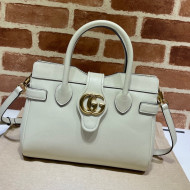 Gucci Small Top Handle Bag with Double G 658450 White 2021