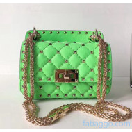 Valentino Rockstud Spike Soft Crinkle Lambskin Small Bag 0124 Green 2020