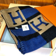 Hermes Wool Cashmere H Checker Blanket 180x135cm Black 2019