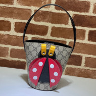Gucci Children's Ladybug Bucket Bag 666227 Beige/Red 2021