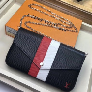Louis Vuitton Stripes Epi Leather Pochette Felicie Bag Black 2018