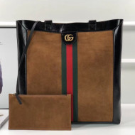 Gucci Ophidia Suede Large Tote 519335 Chestnut 2018