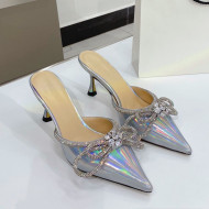 Mach & Mach Glazed Heel Slide Sandals 6.5cm Silver 2021 101