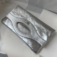 Chanel Aged Calfskin Chanel 31 Pouch Bag Silver 2019