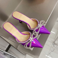 Mach & Mach Glazed Heel Slide Sandals 6.5cm Purple 2021 104