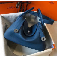 Hermes Lindy 30cm Bag In Togo Calfskin Leather Denim Blue 2020