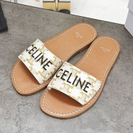 Celine Triomphe Canvas Slide Sandals White 2021 03