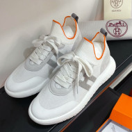 Hermes Crew Knit Sneakers White 2021 01