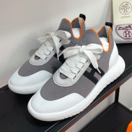 Hermes Crew Knit Sneakers Grey 2021 02