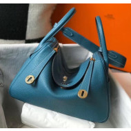 Hermes Lindy 30cm Bag In Togo Calfskin Leather Blue 2020