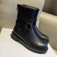 Dior D-Major Ankle Boots in Technical Fabric and Calfskin All Black 2021
