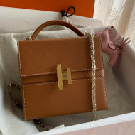 Hermes Cinhetic Box Bag in Epsom Leather Brown/Gold 2021